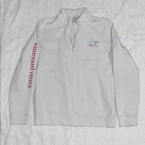 Vineyard Vines White Quarter Zip Sweater